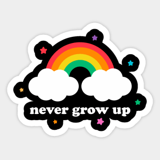 Vintage Never Grow Up Rainbow Funny Aesthetic Streetwear Sticker